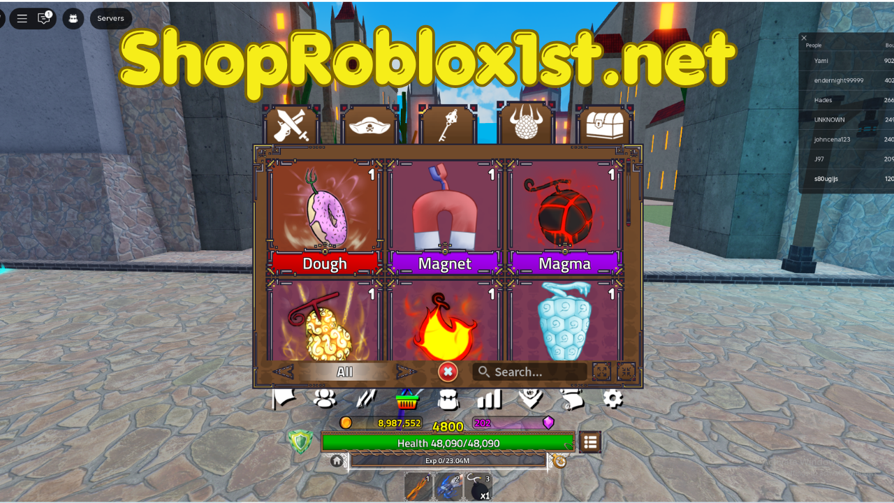 Account King Legacy DOUGH FRUIT Inventory 