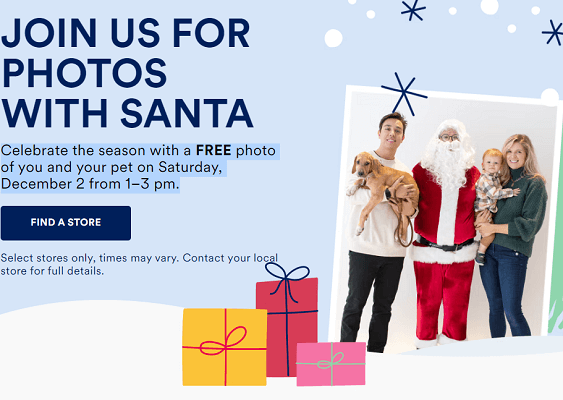 Get a Free Holiday Photo with Your Pet at Petco on 12/2 Get a Free Holiday Photo with Your Pet at Petco on 12/2