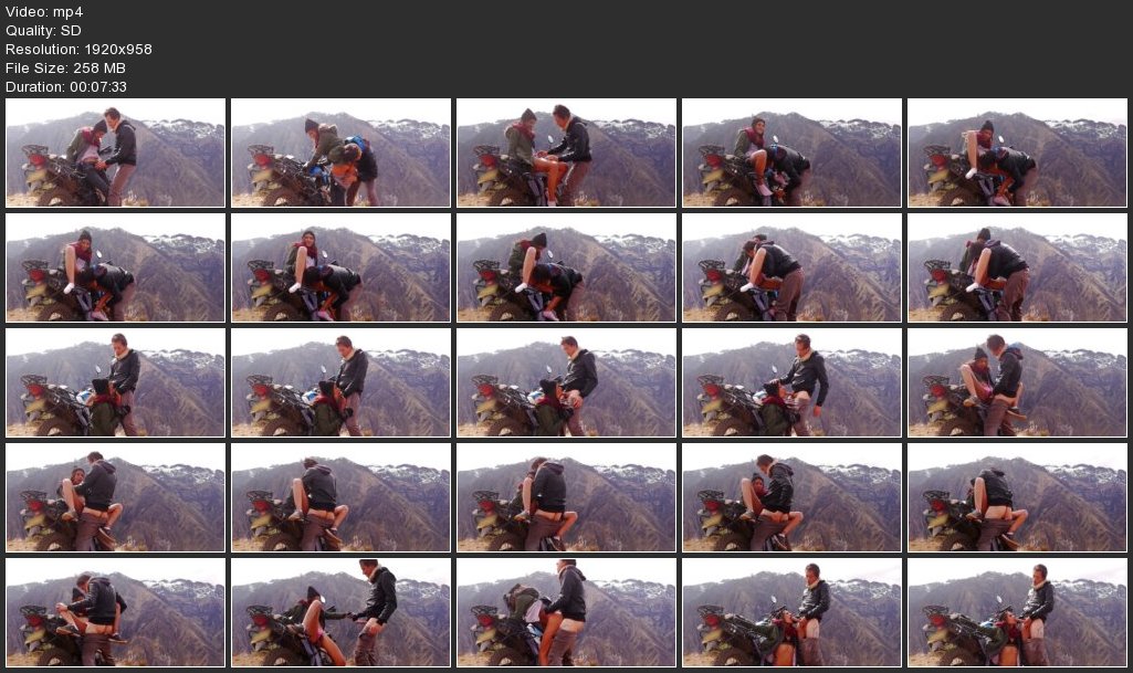 Quickie in the cold mountains after motocycle trip