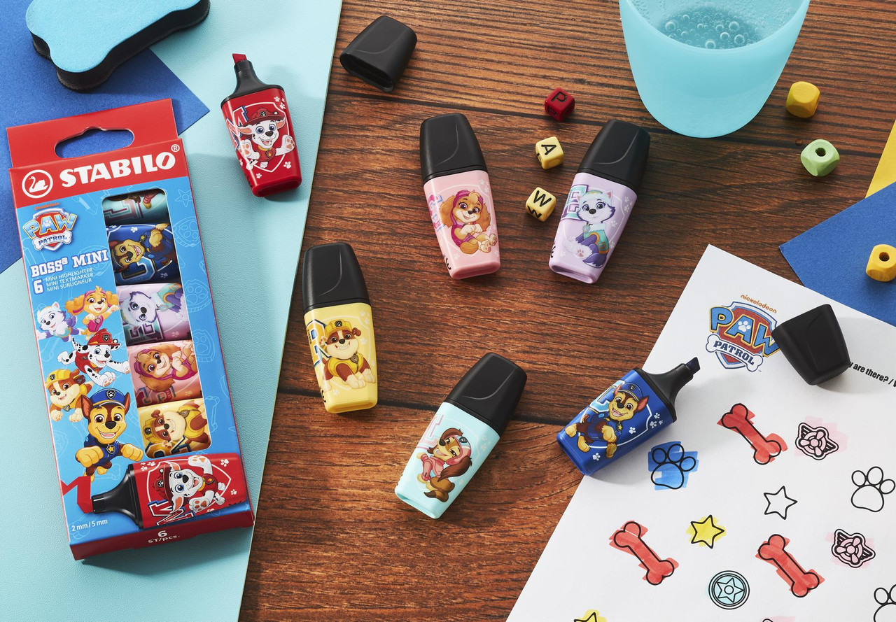 STABILO BOSS MINI x PAW Patrol, evidenziatori con i personaggi della serie