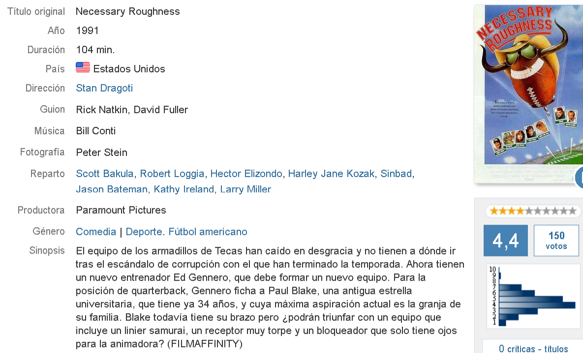 Necessary Roughness [1991] latino - inglés