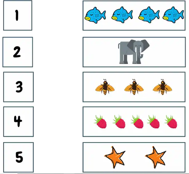 Match numbers to objects