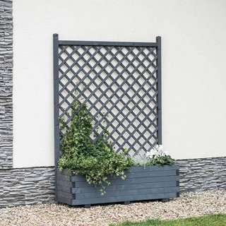 fioriera in legno con grigliato 12o cm sunwood