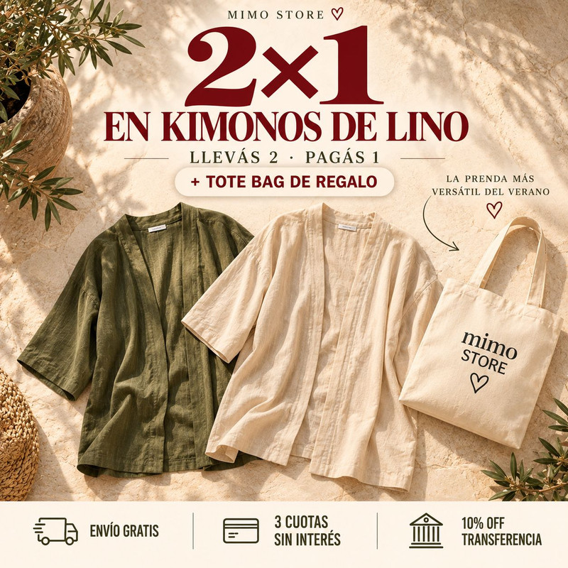 Kimono de Lino MIMO combo tote bag