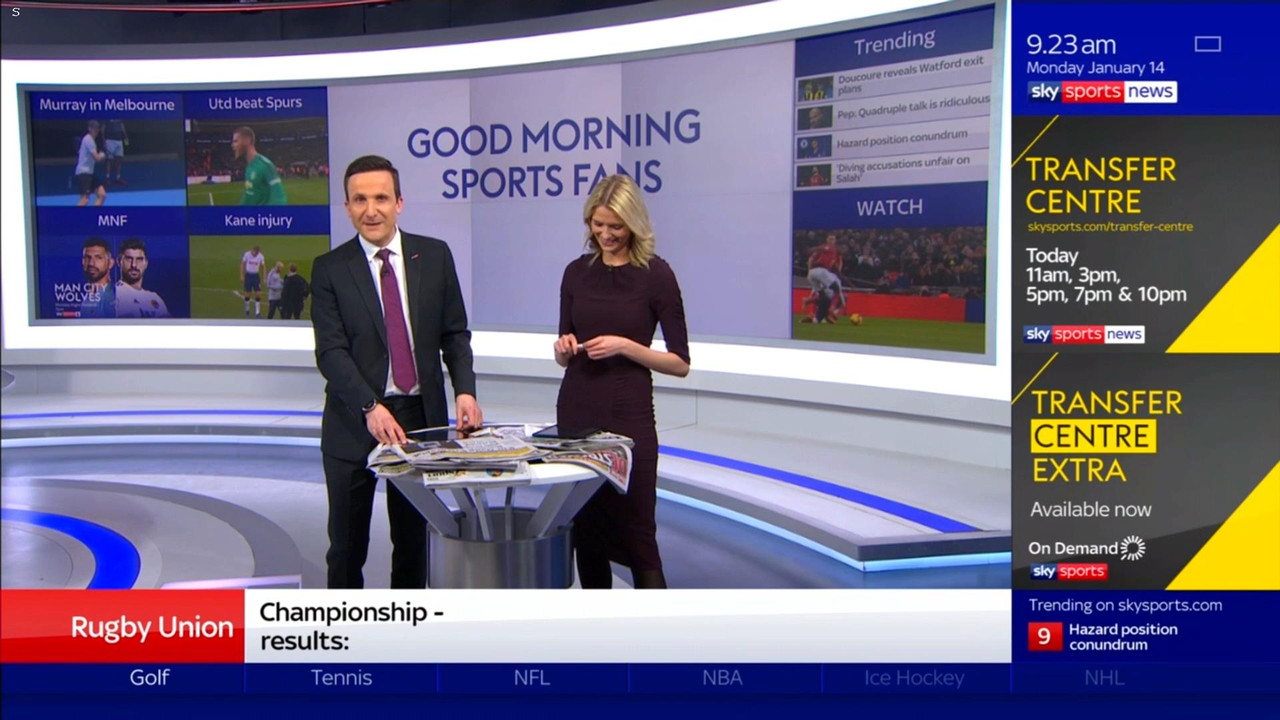 14 January - 09.00.00 - Good Morning Sports Fans. Round-up of th