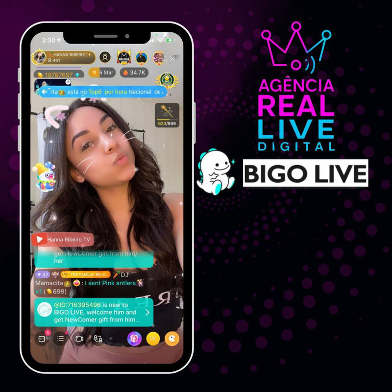 Streamer do casting da Agência Real Live Digital