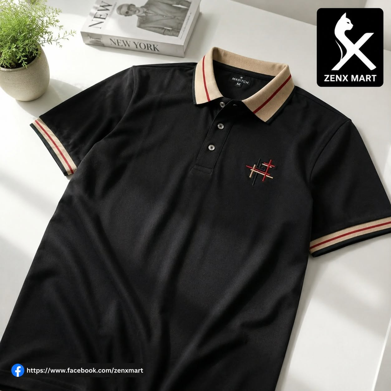 Premium Black Polo Shirt for Men | Soft Cotton
