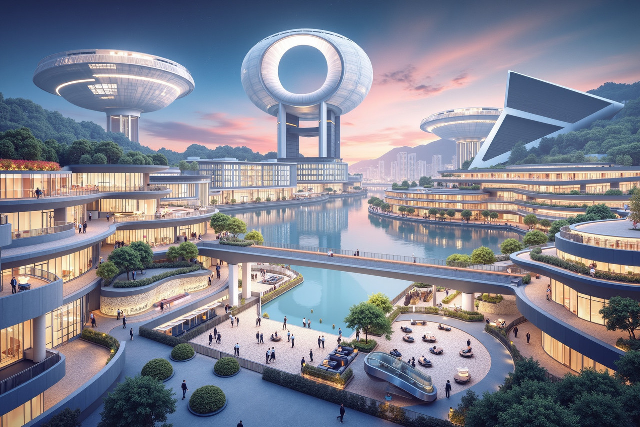 Conceptual architectural volume with organic forms.