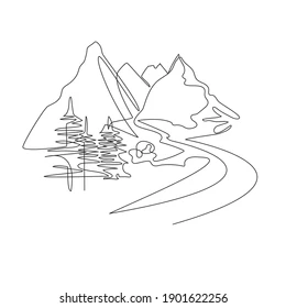 mountain-landscape-drawn-one-line-260nw-1901622256