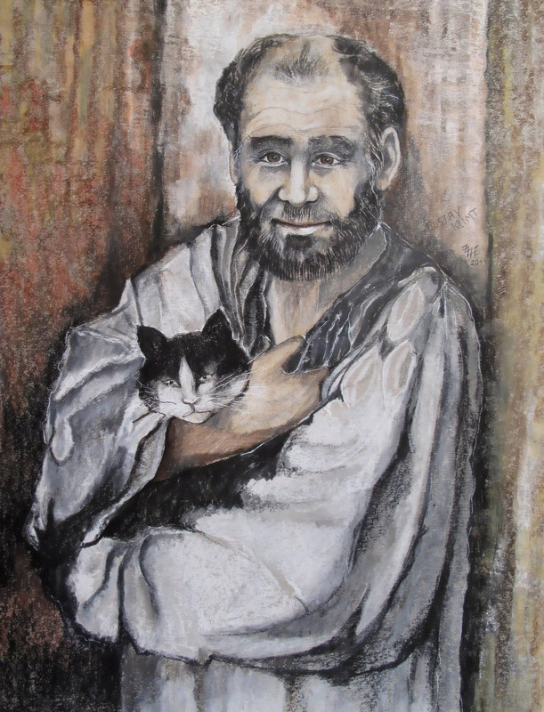 Portrait-of-Gustav-Klimt-Painting-by-Marion-Hallbauer