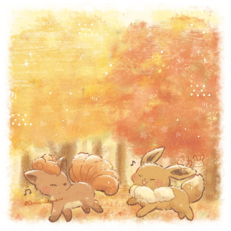 eevee-and-vulpix-pokemon-drawn-by-temari