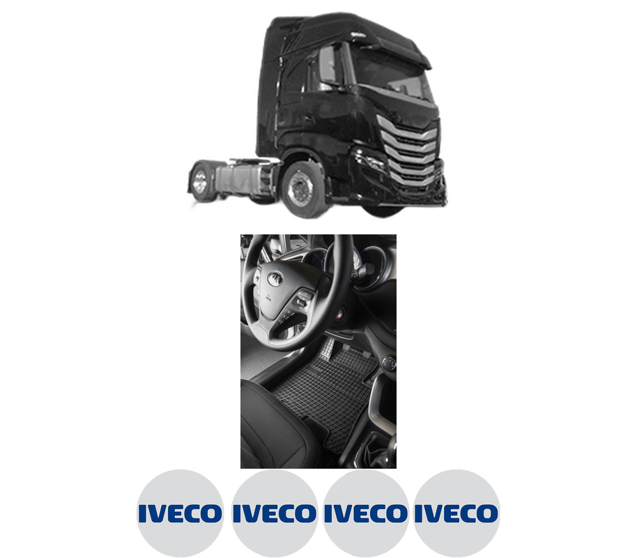 Set covorase presuri IVECO S-WAY din 2019, auto, din cauciuc thermoplastic, 4 Stickere auto cu IVECO