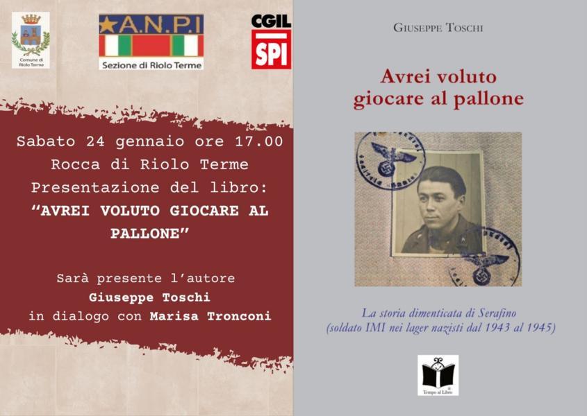Sabato 24 gennaio a Riolo Terme (Ra) presentazione del libro libro “Avrei voluto giocare al pallone” Sabato 24 gennaio a Riolo Terme (Ra) presentazione del libro libro “Avrei voluto giocare al pallone”