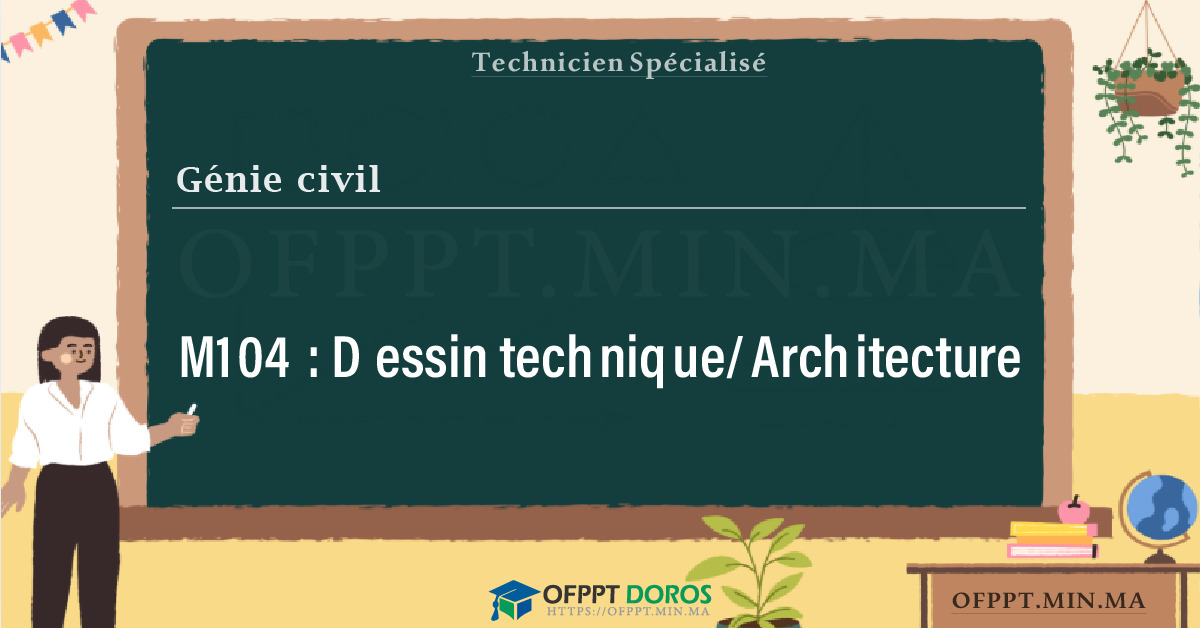 Sommaire détaillé du cours Dessin technique/Architecture M104 OFPPT - Structure du module