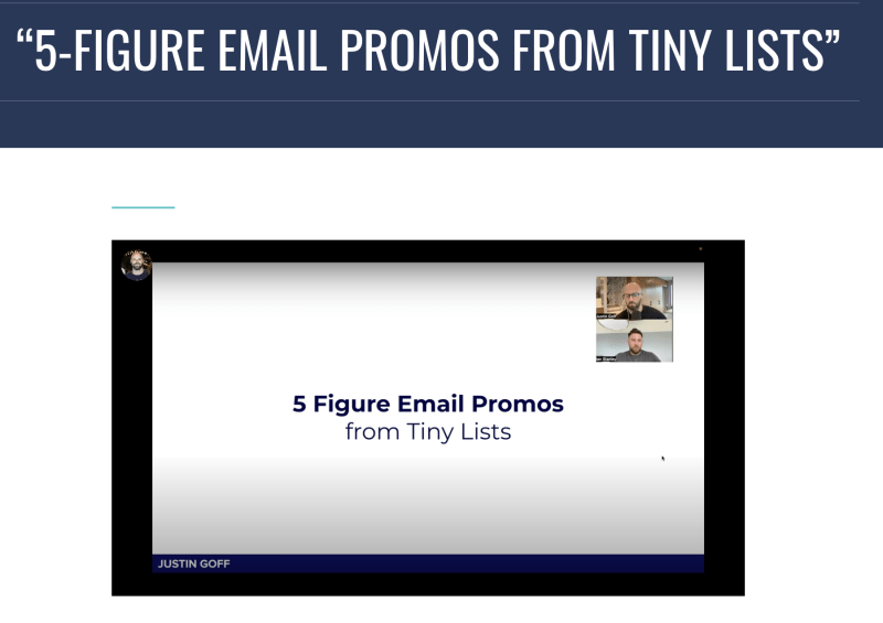 Justin Goff - 5-Figure Email Promos From Tiny Lists