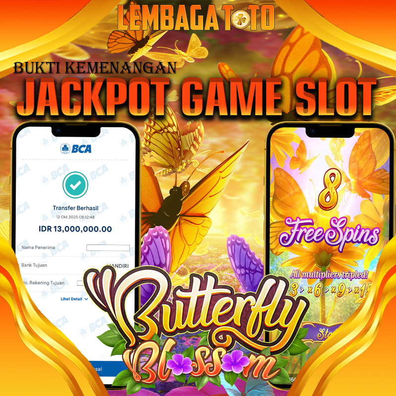 BUKTI JACKPOT 13 OCTOBER LEMBAGATOTO BUTTERFLY BLOSSOM Rp.13.000.000,- LUNAS