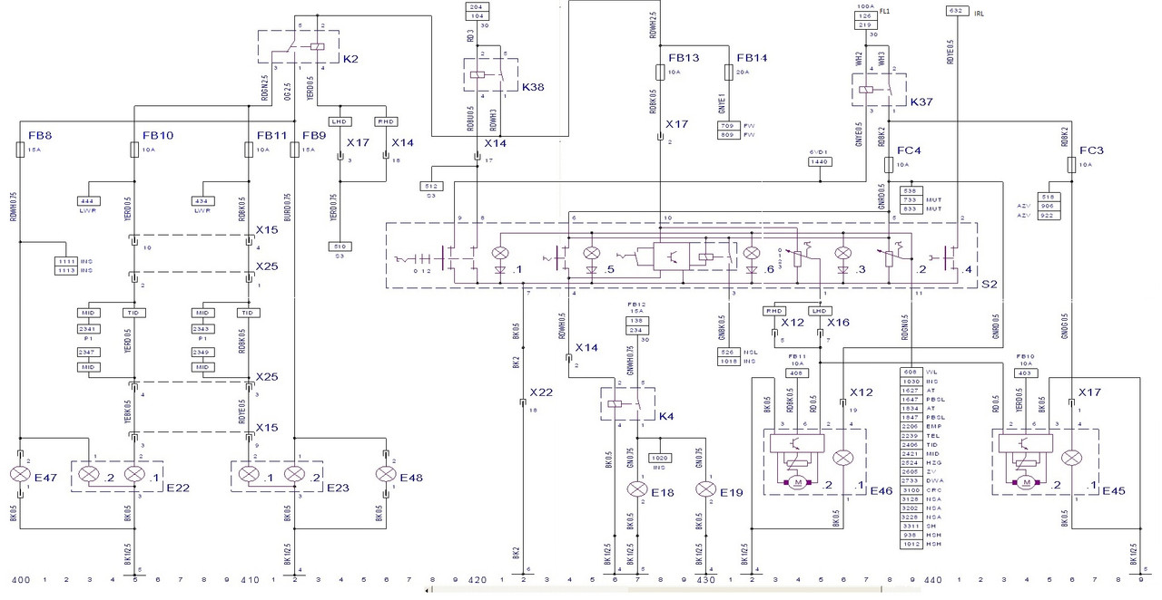światła frontera 3.2 V6 schemat