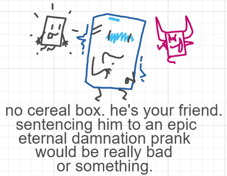 A panel from The Prime Number Few, episode eight of the Board Boards object show by Furretwalk/WalkingFurret.