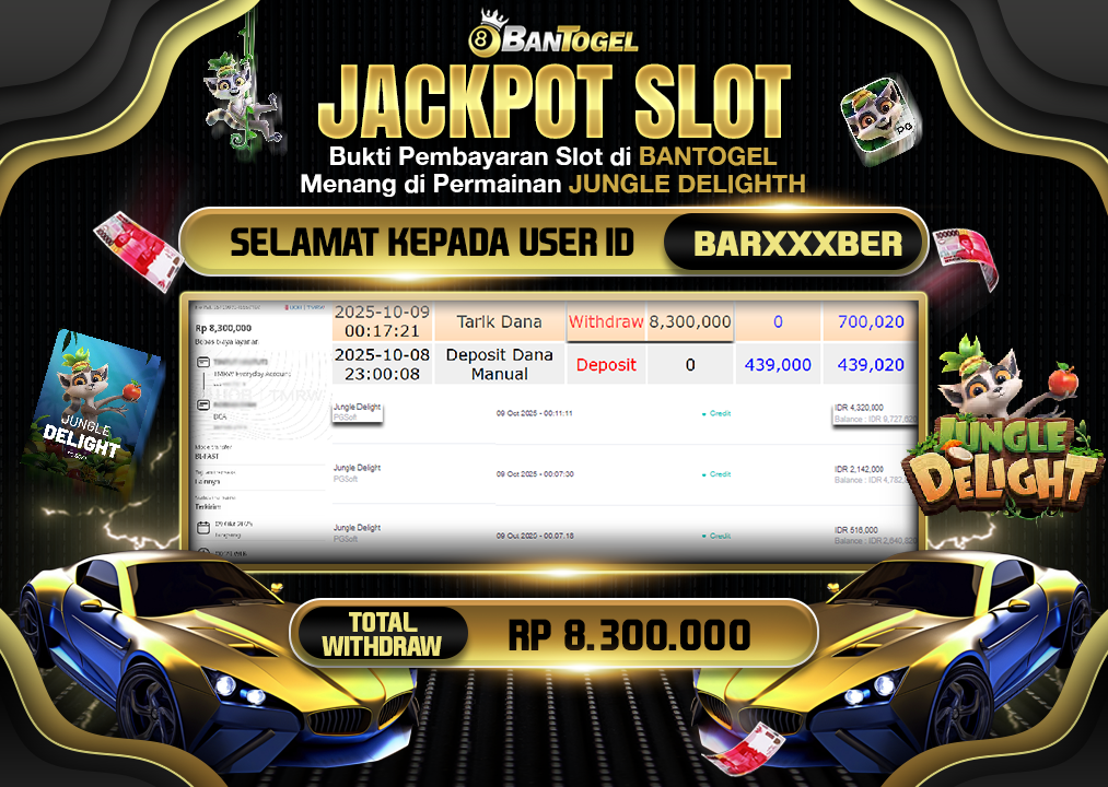 BUKTI JACKPOT LUNAS BANTOGEL
