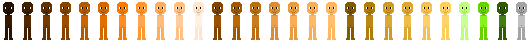 no arms, small, mostly human skin tones