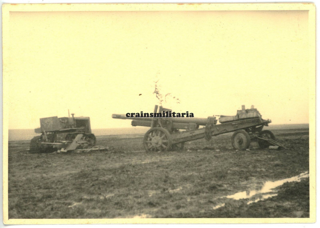 Orig. Foto russ. Schlepper Artillerie Geschütz bei STALINGRAD Russland 1942