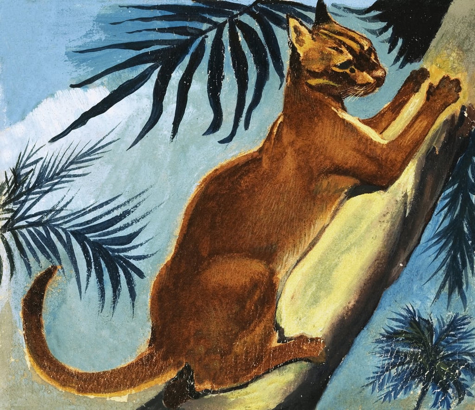 13-English School - Golden Cat - (MeisterDrucke-58833)