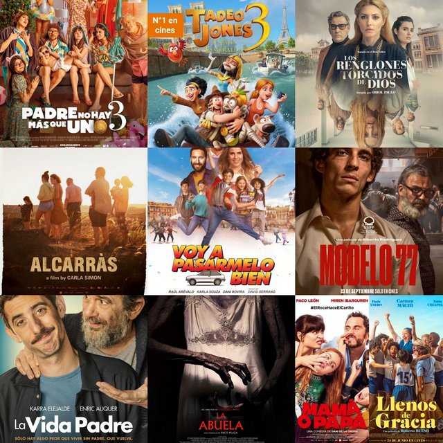 LAS 10 PELÍCULAS ESPAÑOLAS MÁS TAQUILLERAS DEL AÑO 2022, A FECHA 27 DE OCTUBRE