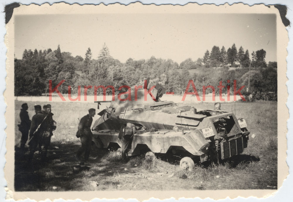 Foto Wehrmacht Frankreich Panzer Spähwagen 8 Rad 231 Guderian co