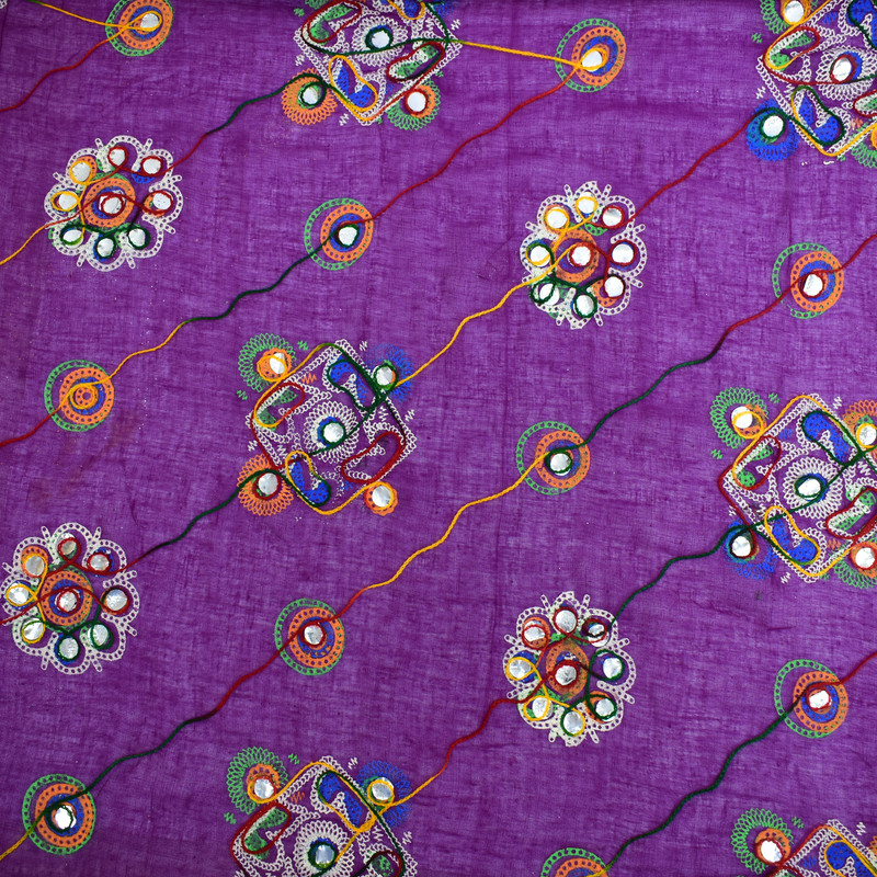 Women's Cotton Dupatta Wrap Stole Mirror Work Embroidery Ethinic Scarves Chunni - Picture 37 of 103