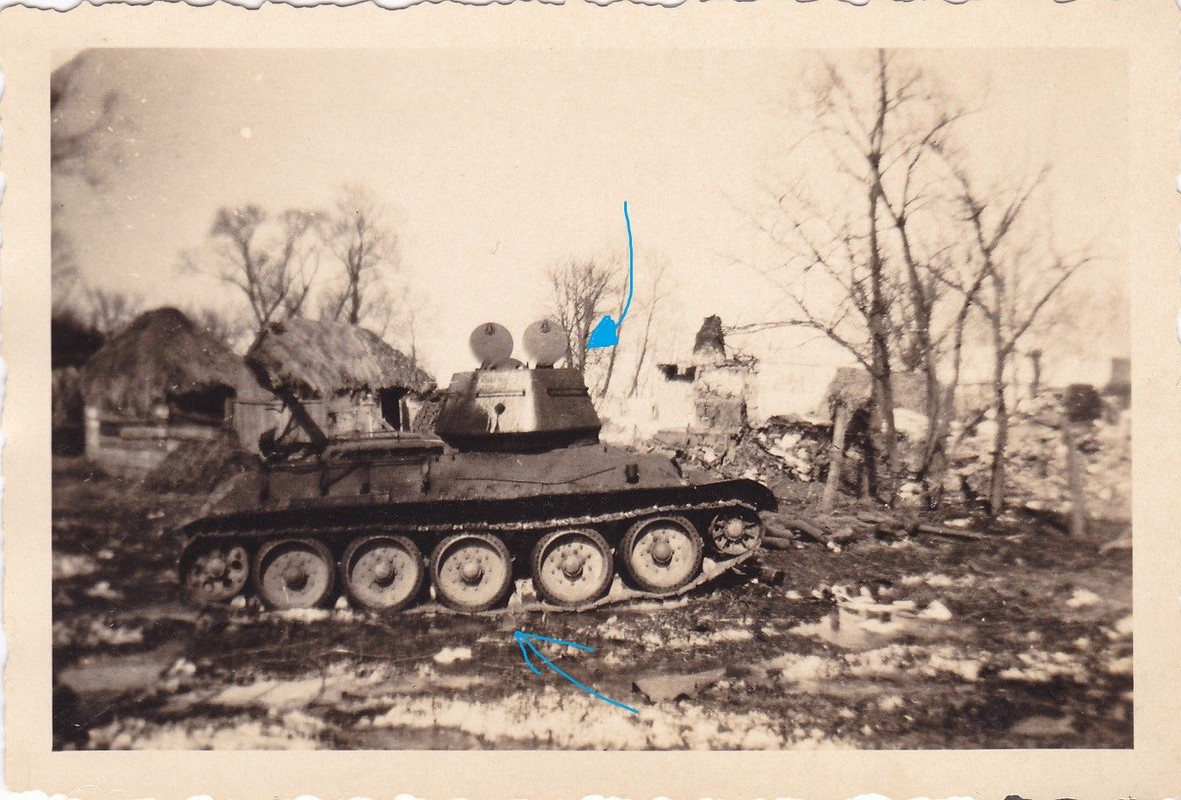 russischer Panzer T 34 Mickey Mouse abgeschossen März 43