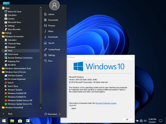 Windows 10 Pro Build 18363.1646 Lite
