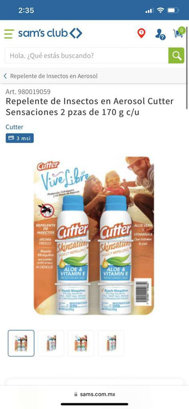 Sam’s Club: Repelente Cutter paquete con 2 piezas 