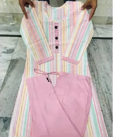 Khadi Cotton Dupatta Set Color 1 (R106)