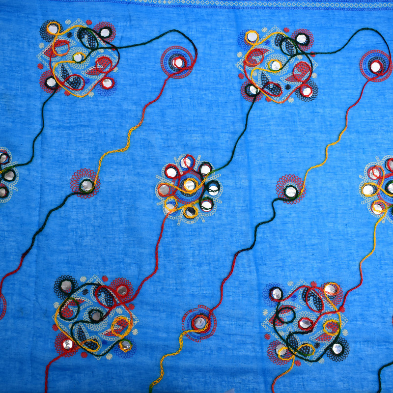 thumbnail 42  - Women&#039;s Cotton Dupatta Wrap Stole Mirror Work Embroidery Ethinic Scarves Chunni