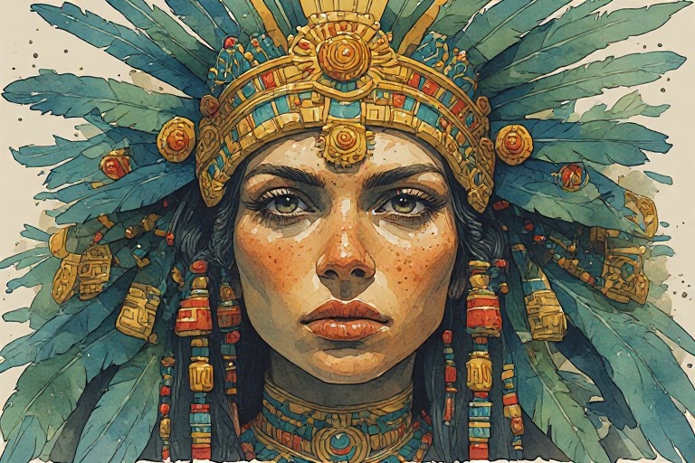 The-Aztec-Sun-Queen-Below-he