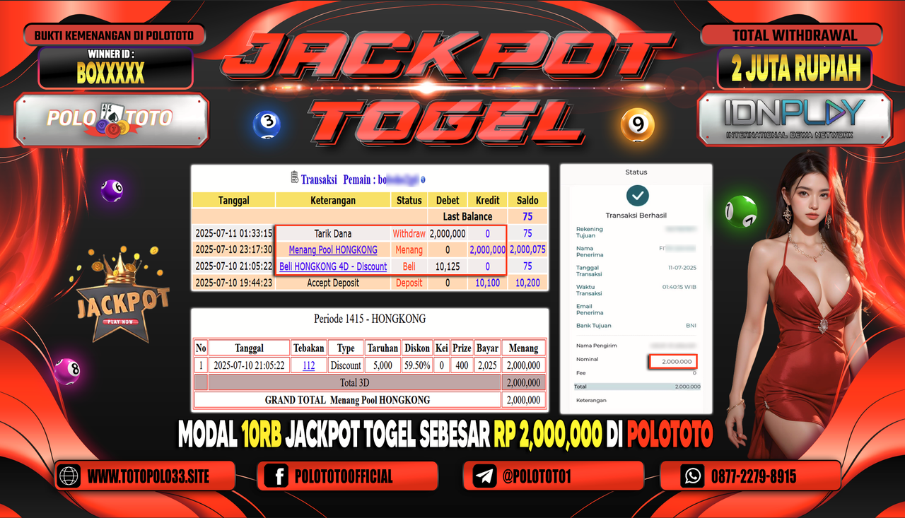 POLOTOTO JACKPOT TOGEL HONGKONG LOTTO Rp.2.000.000,-