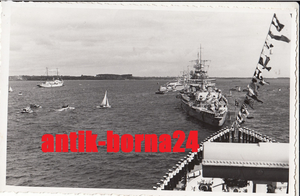 Foto KM Soldat Panzerschiff Deutschland Flottenparade Kiel Schlachtschiff G348 (1)