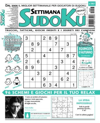 Settimana Sudoku N.997 - 20 Settembre 2024