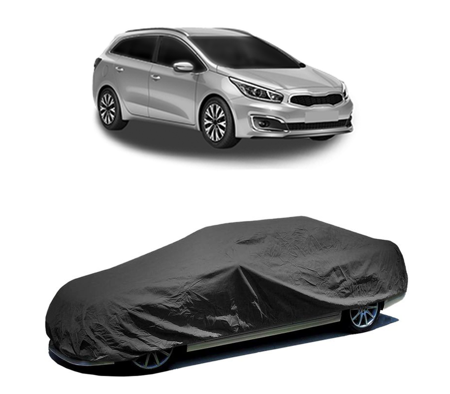 Husa tip prelata auto pentru KIA CEED Sportswagon (CD) 2018 - 2020,culoare negru, material textil impermeabil, rezistanta la intemperii praf UV, CARPASSION Husa Protectie