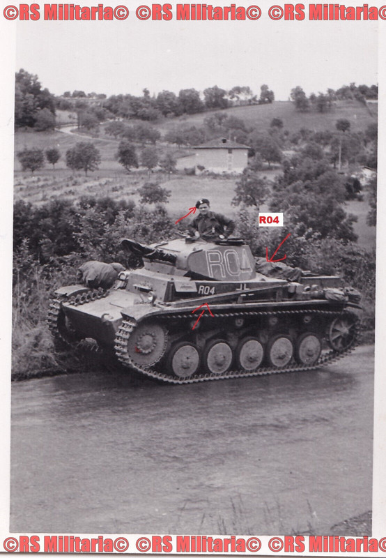 deutscher Panzer 2 mit Kennung R04 Regiments Adjudant - Panzerschutz Mütze !!!#2