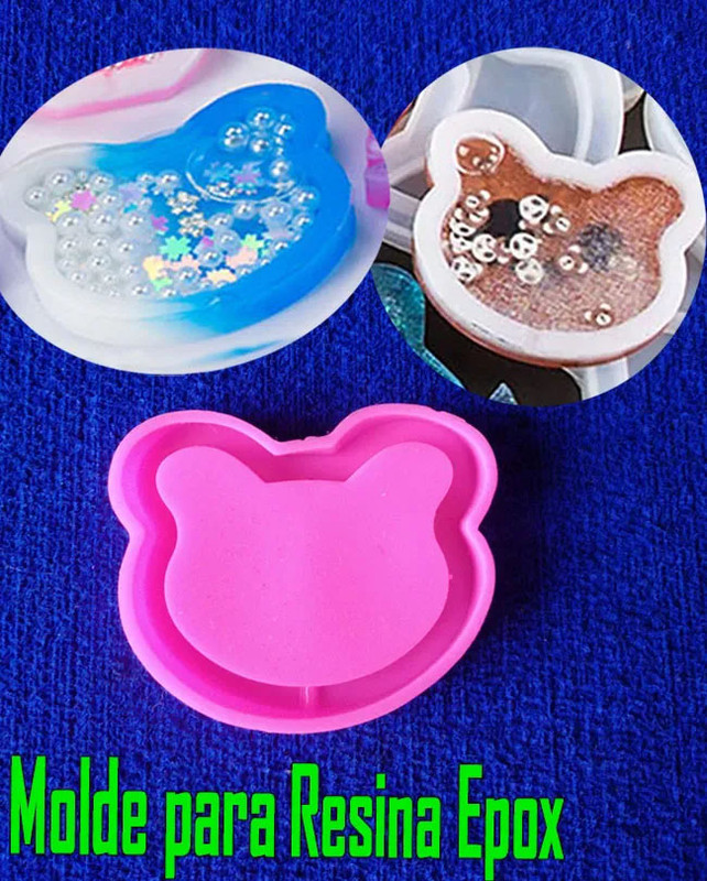 Molde silicona para resina epoxica Placa Cara De Oso Llaveros