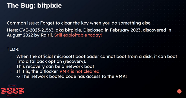 bitpixie vulnerability CVE-2023-21563