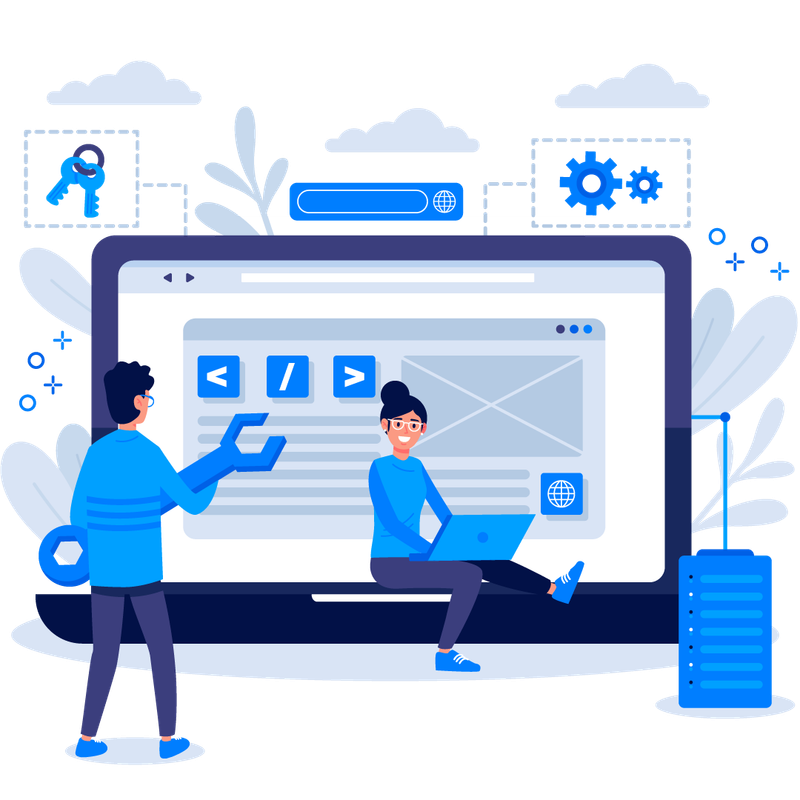 Web application development illustration