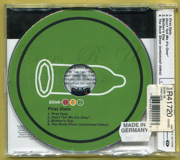 Blink 1 First Date Rare 4trk Ger Cd Single B Side Enhanced Video The Rock Show Ebay