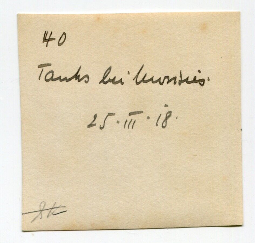 D1215 Foto WK1 Belgien - France Flandern März 1918 englischer Panzer Tank Combat (2)