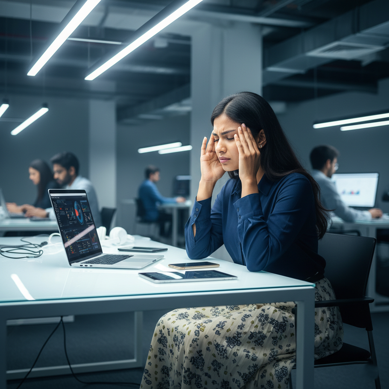 Woman with headache