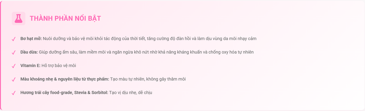 Thành phần tự nhiên trong son dưỡng