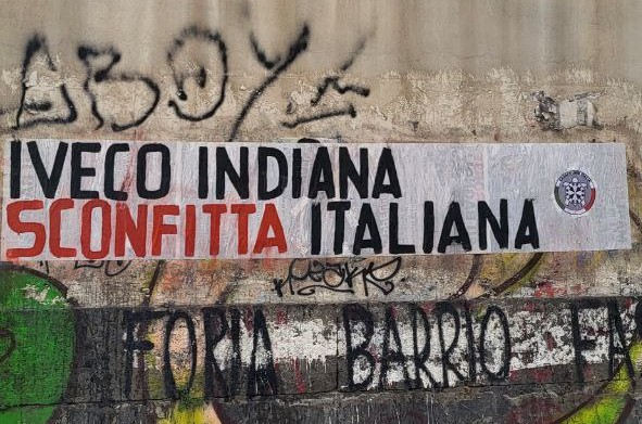 “IVECO INDIANA, SCONFITTA ITALIANA”: STRISCIONI IN TUTTA ITALIA CONTRO LA CESSIONE A TATA “IVECO INDIANA, SCONFITTA ITALIANA”: STRISCIONI IN TUTTA ITALIA CONTRO LA CESSIONE A TATA
