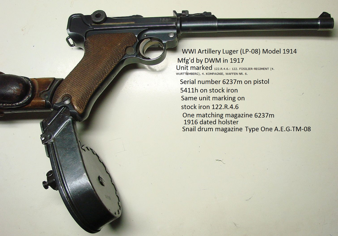 The 1917 DWM unit marked LP08 with the AEG Type one TM08 attached