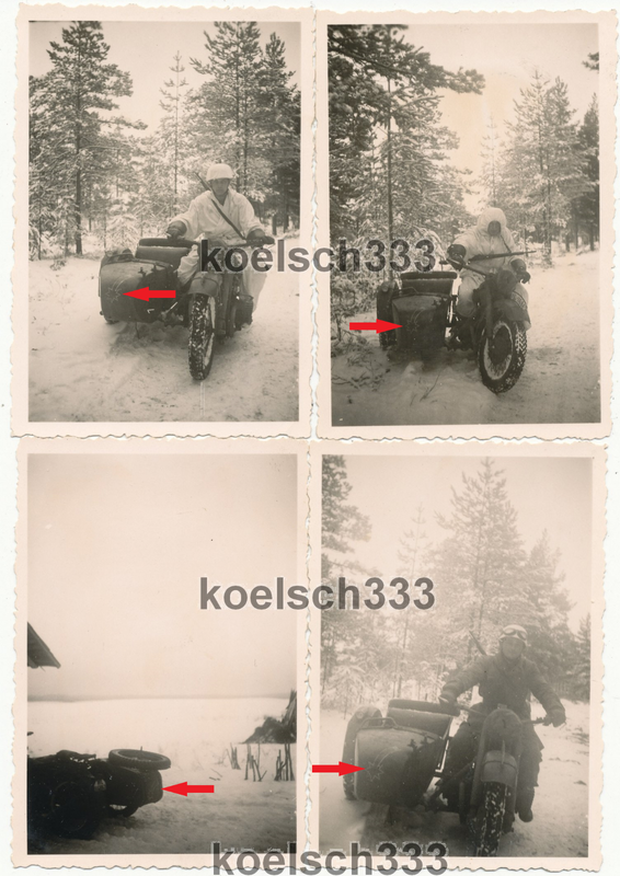 Fotos Fallschirmjäger der Luftwaffe im Winter an der Ostfront ! Krad Kennung !